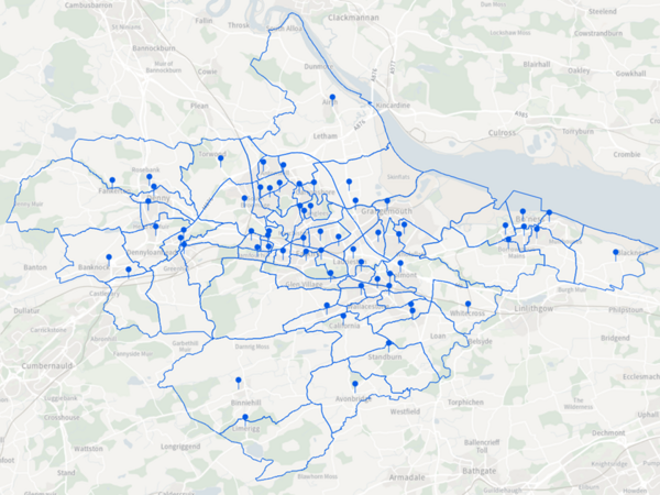 Extract from map of polling places